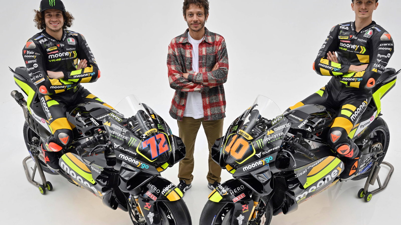 Valentino Rossi, Marco Bezzecchi and Luca Marini